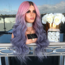 将图片加载到图库查看器,Pink gradient wig