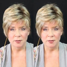 将图片加载到图库查看器,Leisure linen gold short wig(Hair root black)
