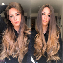 将图片加载到图库查看器,Brown gradient curly wig