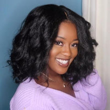 将图片加载到图库查看器,Romantic black shoulder roll wig