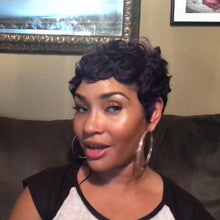 将图片加载到图库查看器,Fashion black ultra short volume wig