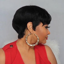 将图片加载到图库查看器,Popular black ultra short volume wig