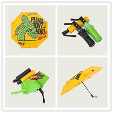 将图片加载到图库查看器,Personalized fun cactus sunscreen rain and rain dual-use automatic folding umbrella