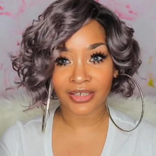 将图片加载到图库查看器,Fashion gray BOB wool roll wig