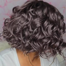 将图片加载到图库查看器,Fashion gray BOB wool roll wig