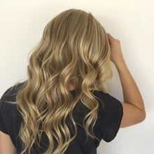 将图片加载到图库查看器,Stylish personality gold long wave wig(Hair root black)