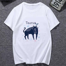 将图片加载到图库查看器,Classic 12 constellation printed white T-shirt