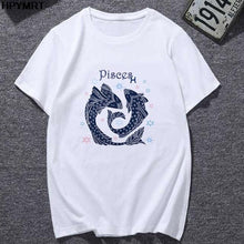 将图片加载到图库查看器,Classic 12 constellation printed white T-shirt