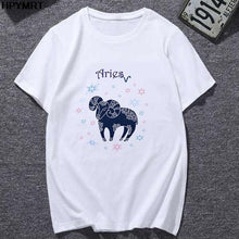 将图片加载到图库查看器,Classic 12 constellation printed white T-shirt