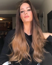 将图片加载到图库查看器,Brown gradient curly wig