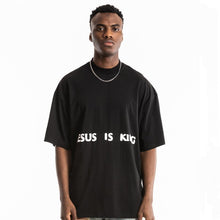 将图片加载到图库查看器,Hip-hop three gods oil painting short sleeve loose T-shirt