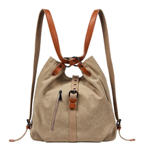 将图片加载到图库查看器,2020 Style Women Bags 2-In-1 Canvas Backpack-Shoulder Bag