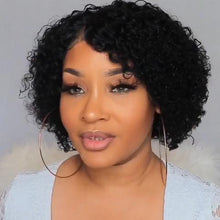 将图片加载到图库查看器,Romantic sweet extreme black BOB wool roll wig