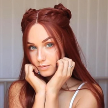 将图片加载到图库查看器,Orange Straight Long Wig