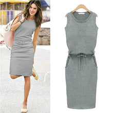 将图片加载到图库查看器,2020 summer ladies slim sleeveless sexy casual dress - 1203