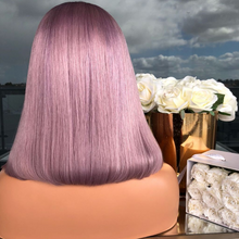 将图片加载到图库查看器,Light purple short straight hair wig