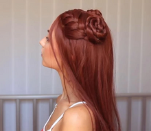 将图片加载到图库查看器,Orange Straight Long Wig