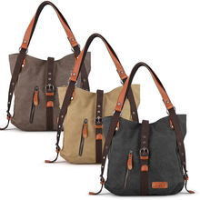将图片加载到图库查看器,2020 Style Women Bags 2-In-1 Canvas Backpack-Shoulder Bag