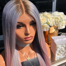 将图片加载到图库查看器,Blue purple straight wig