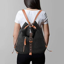 将图片加载到图库查看器,2020 Style Women Bags 2-In-1 Canvas Backpack-Shoulder Bag
