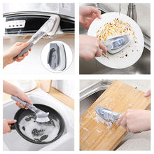 将图片加载到图库查看器,Long-handle kitchen cleaning tool with automatic liquid washing pot and bowl brush