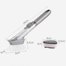 将图片加载到图库查看器,Long-handle kitchen cleaning tool with automatic liquid washing pot and bowl brush