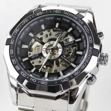 将图片加载到图库查看器,Automatic Skeleton Watch Golden X Dial Business Watches - 1203