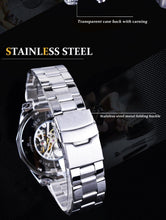 将图片加载到图库查看器,Automatic Skeleton Watch Golden X Dial Business Watches - 1203