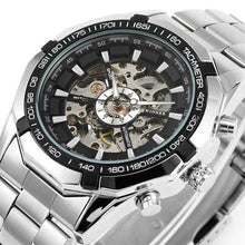 将图片加载到图库查看器,Automatic Skeleton Watch Golden X Dial Business Watches - 1203