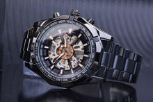 将图片加载到图库查看器,Automatic Skeleton Watch Golden X Dial Business Watches - 1203