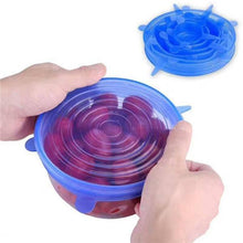 将图片加载到图库查看器,6 Pcs Silicone Stretch Lids Reusable Airtight Food Wrap Covers Keeping Fresh Seal Bowl Stretchy Wrap Cover Kitchen Cookware