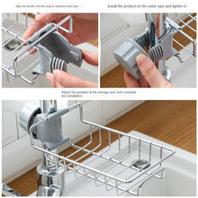 将图片加载到图库查看器,Kitchen Faucet Sponge Holder Stainless Steel Drainer Hanging Shelf Soap - 1203