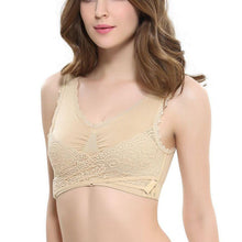 将图片加载到图库查看器,BustLift™ Wireless Front Cross Buckle Lace Lift Bra - GenieMania Fr