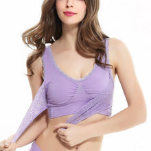 将图片加载到图库查看器,BustLift™ Wireless Front Cross Buckle Lace Lift Bra - GenieMania Fr