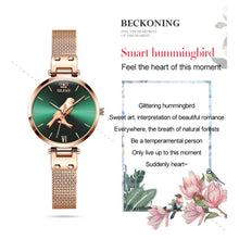 将图片加载到图库查看器,Luxury brand rose gold stainless steel mesh ladies watch - 1203