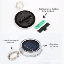 将图片加载到图库查看器,Mason Jar LED Solar Waterproof Decorative Light - 1203