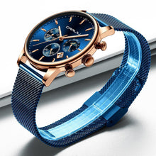 将图片加载到图库查看器,Men's Casual Watch Luxury Mesh Belt Quartz Waterproof - 1203