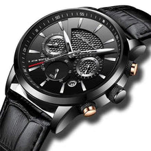 将图片加载到图库查看器,Men's Fashion Sport Date Quartz Watch Leather Strap Waterproof Wrist Watches - 1203