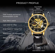 将图片加载到图库查看器,Skeleton Watch Golden Dial Business Quartz Wrist Watches - 1203