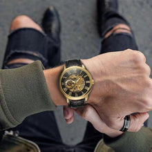 将图片加载到图库查看器,Skeleton Watch Golden Dial Business Quartz Wrist Watches - 1203