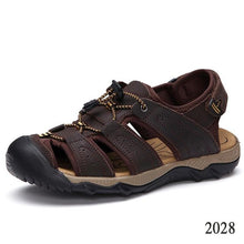 将图片加载到图库查看器,Summer men's leather breathable beach sandals - 1203