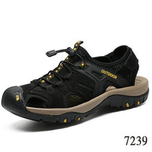 将图片加载到图库查看器,Summer men's leather breathable beach sandals - 1203