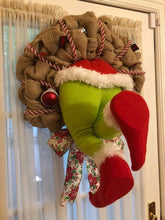 将图片加载到图库查看器,How the Grinch Stole Christmas Burlap Wreath🎄🎄