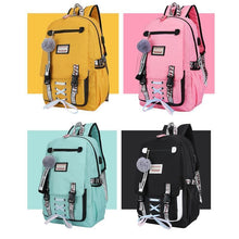 将图片加载到图库查看器,Large school bags for teenage girls usb with lock Anti theft backpack women Book bag big High School bag youth Leisure College