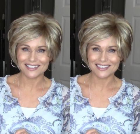 Fashion mixed gold short wig