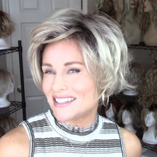 将图片加载到图库查看器，Popular platinum short wig (Hair root black)
