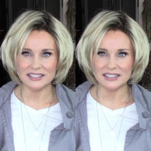 将图片加载到图库查看器，Gold gray short wig (Hair root black)
