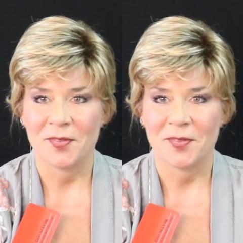 Gold short roll wig（Hair root black）