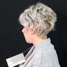 将图片加载到图库查看器，White gray short wig（Hair root black）
