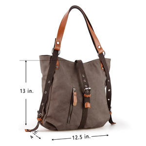 2020 Style Women Bags 2-In-1 Canvas Backpack-Shoulder Bag